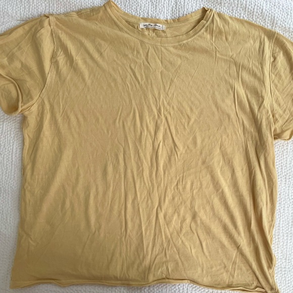 Free People Nina Tee white soft oversized tee in butter yellow in Medium - Picture 3 of 8